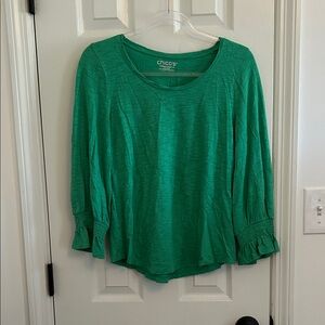 Chico's Vibrant Green Blouse
